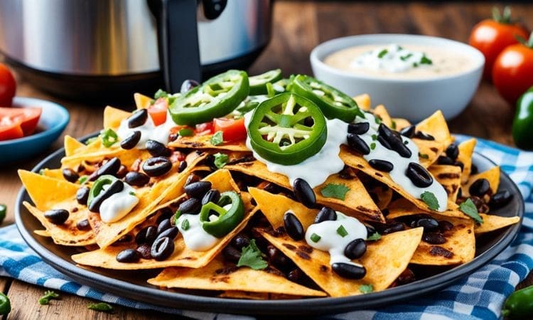 loaded air fryer nachos